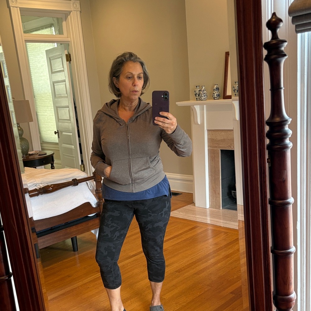 Vuori Zip-Up Hooded Sweatshirt, chia heather, Size L